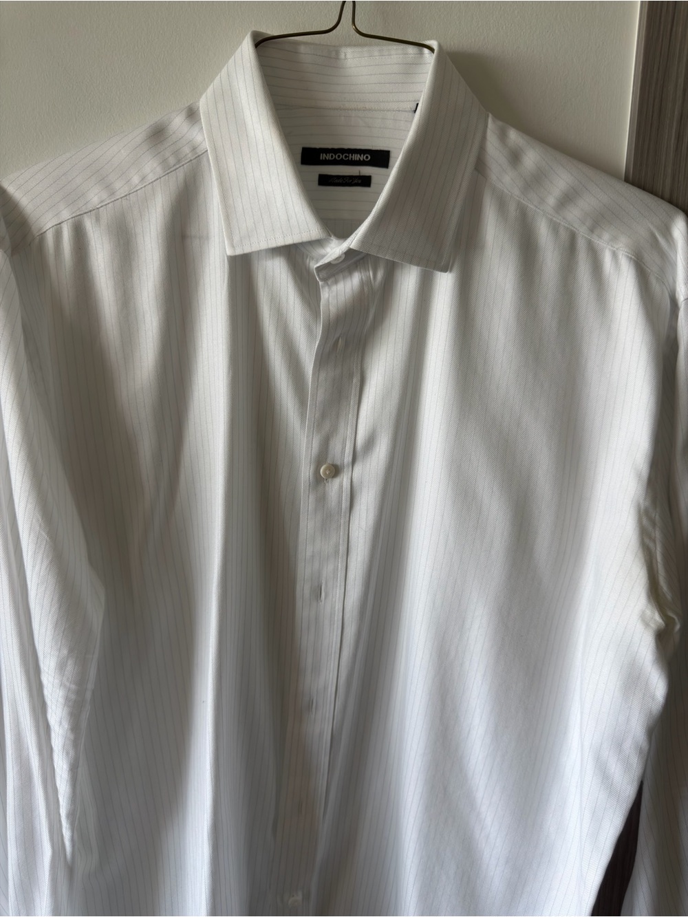Indochino White Pinstripe Dress Shirt - custom fit